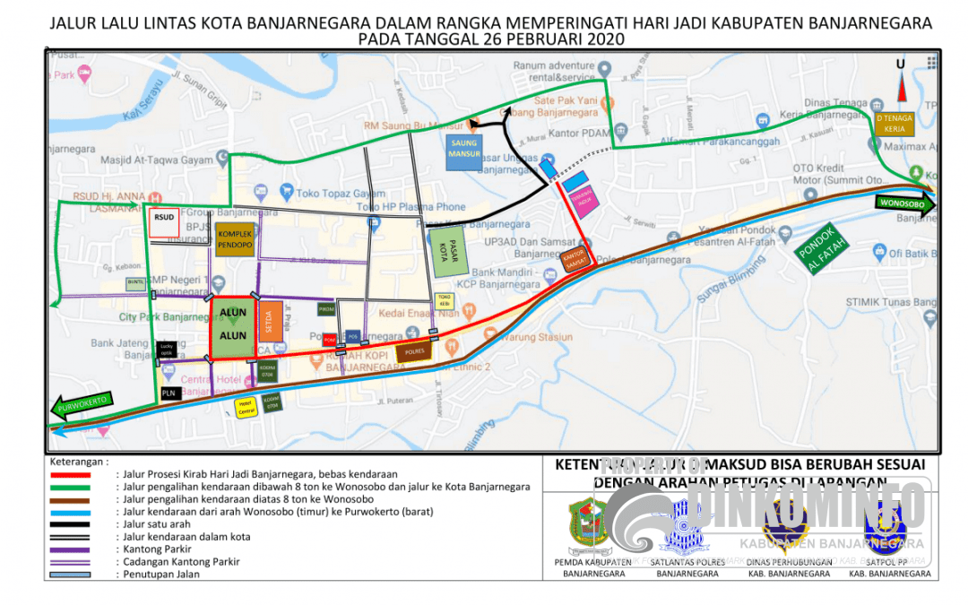 JALUR LALU LINTAS KOTA BANJARNEGARA DALAM RANGKA MEMPERINGATI HARI JADI KABUPATEN BANJARNEGARA PADA TANGGAL 26 FEBRUARI 2020