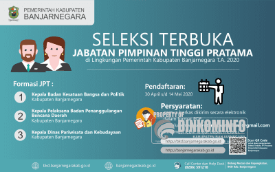 PENGUMUMAN SELEKSI JPT PRATAMA DI LINGKUNGAN PEMERINTAH KABUPATEN BANJARNEGARA TAHUN 2020