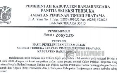 Hasil Penelusuran Rekam Jejak Seleksi Terbuka Jabatan Pimpinan Tinggi Pratama Kabupaten Banjarnegara