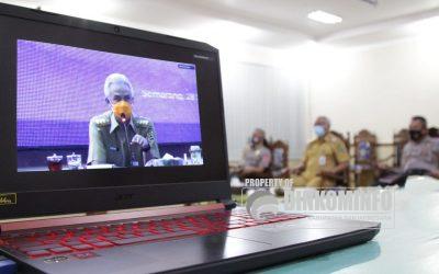 Wakil Bupati Syamsudin ikuti video conferece terkait larangan kampanye terbuka