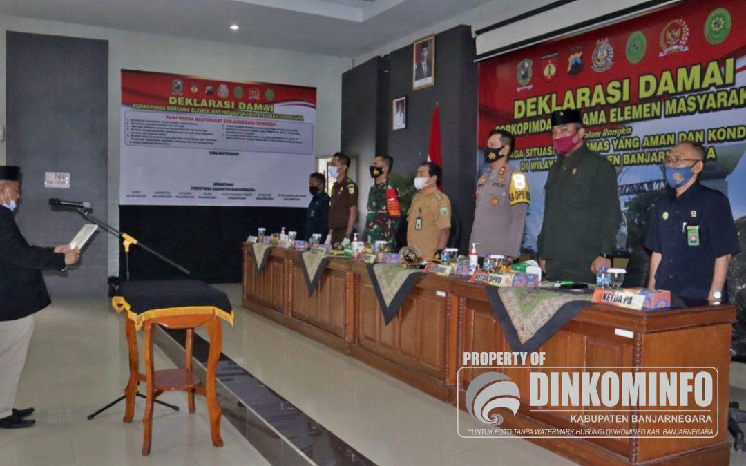 Forkopimda Gelar Deklarasi Damai, Bupati : Banjarnegara Adem Ayem