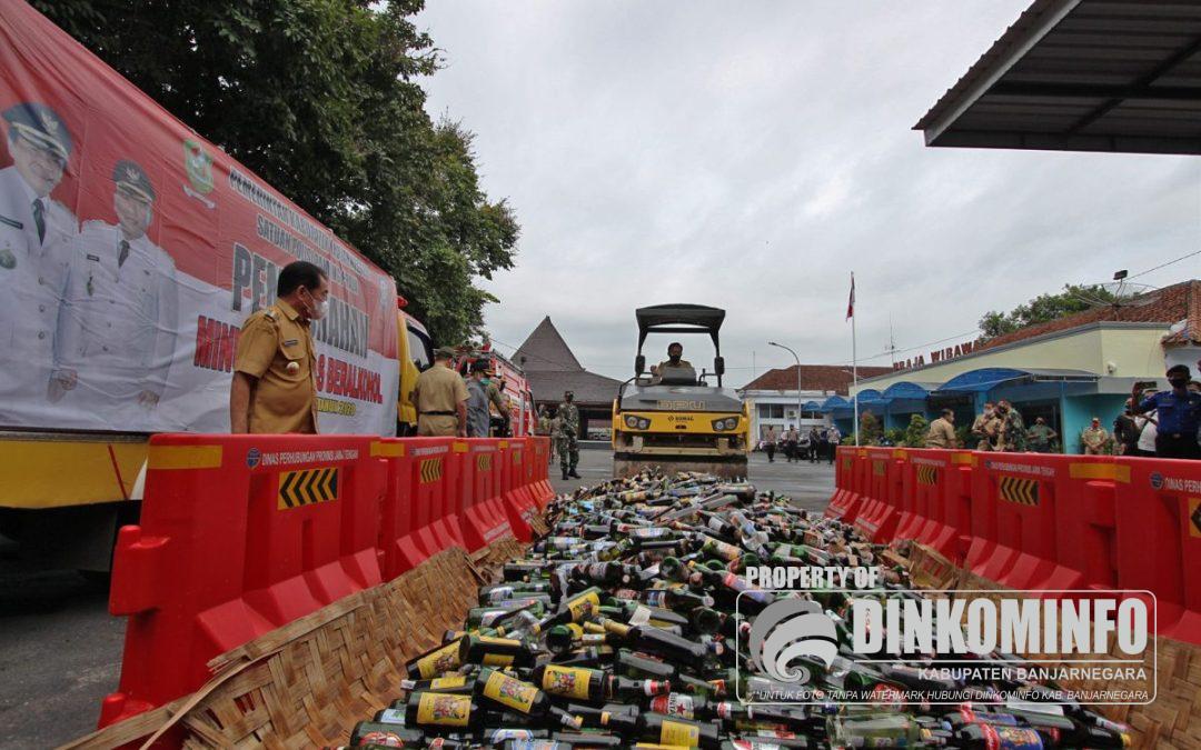 Awal Rangkaian Hari Jadi Banjarnegara, 2.024 Botol Miras Sitaan Tahun 2020 Dimusnahkan