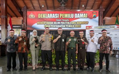 Wujudkan Kondusivitas, Kabupaten Banjarnegara Laksanakan Deklarasi Pemilu Damai 2024 Jelang Pesta Demokrasi